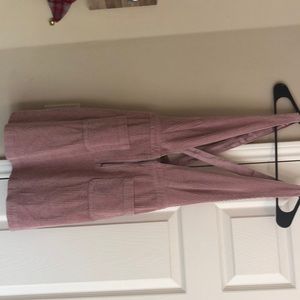 NWT Pink corduroy overall dress